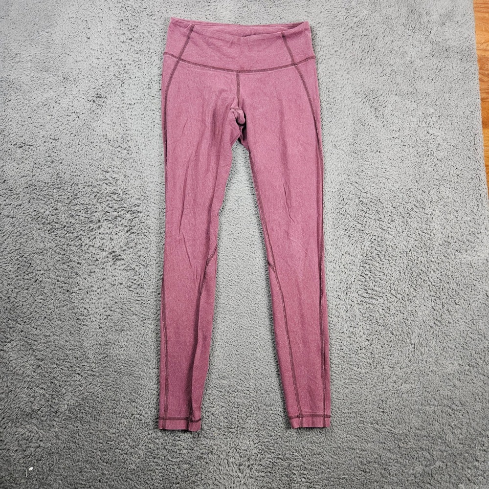 Lululemon Align Pant 25" Pink Heathered Ribbed Athletic Leggings Women's Size 8